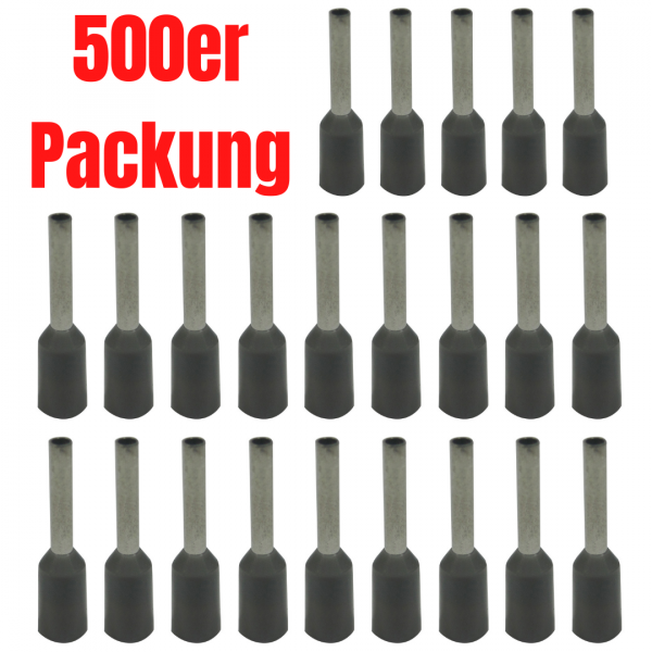 Aderendhülsen - 0,75mm² - Grau (500er Pack)